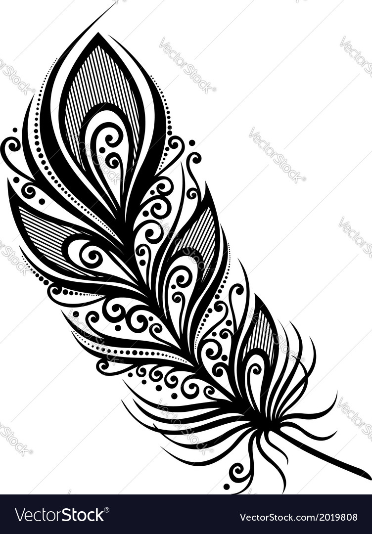 Peerless Decorative Feather Royalty Free Vector Image