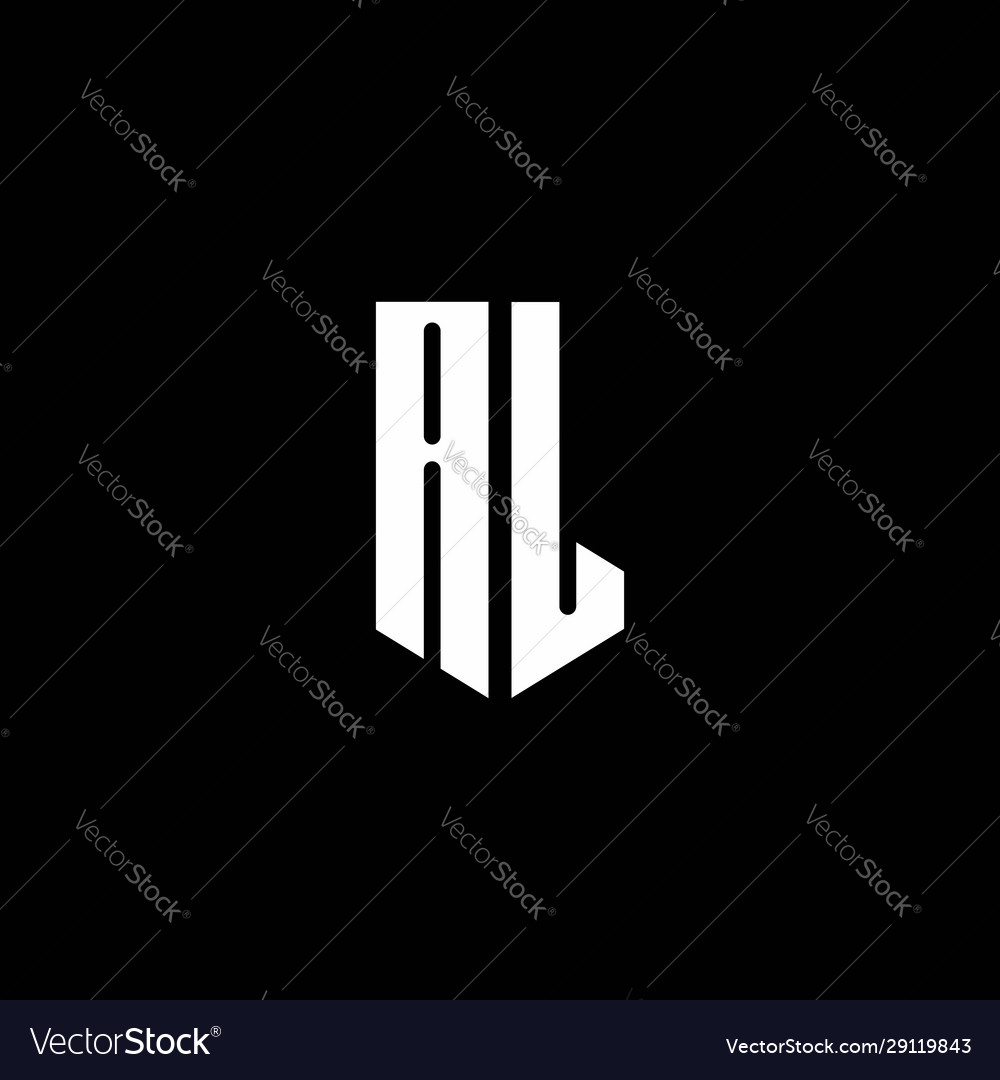 Al Logo Monogram With Emblem Style Isolated Vector Image