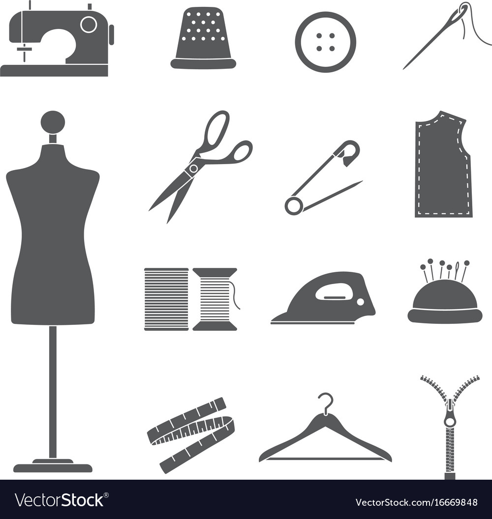 Sewing Icons Set Royalty Free Vector Image VectorStock