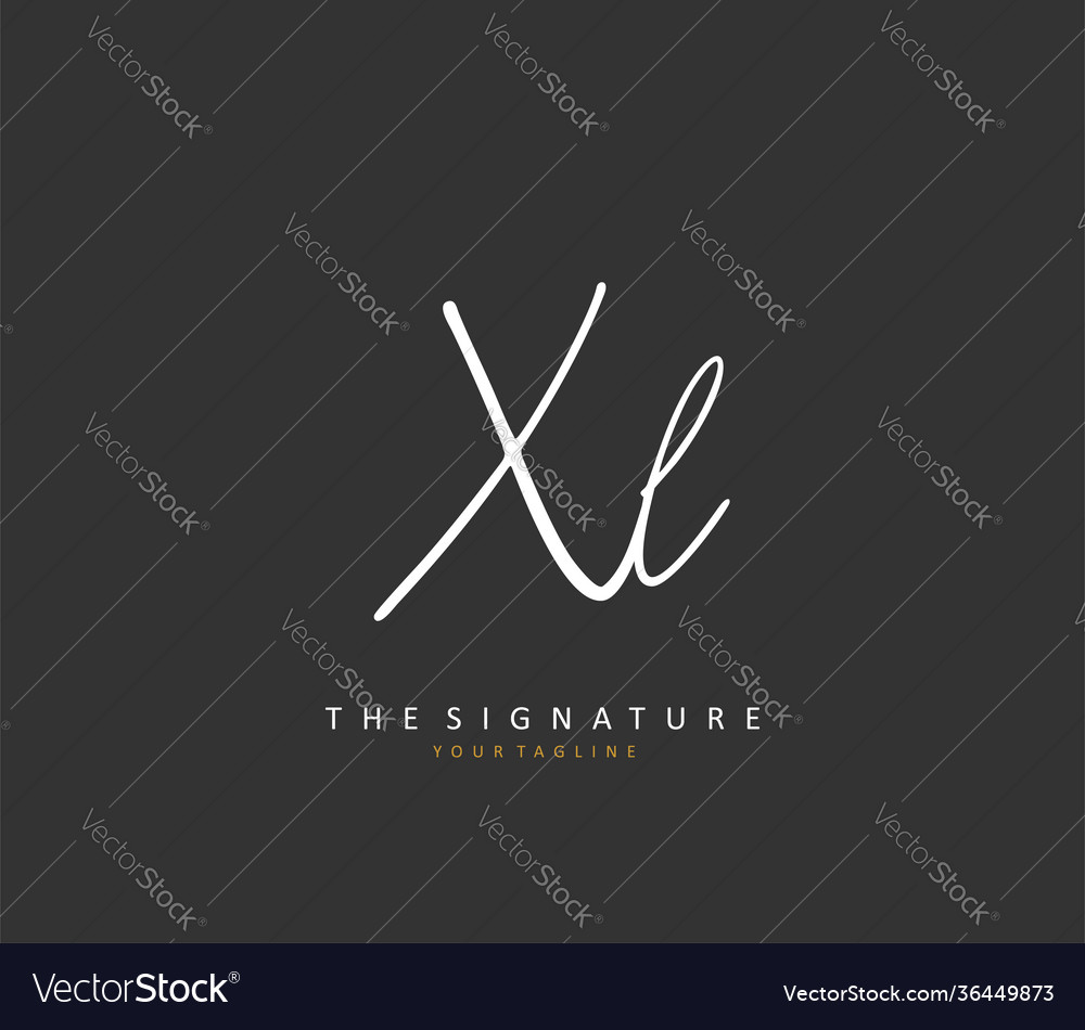 Xl Initial Letter Handwriting And Signature Logo Vector Image