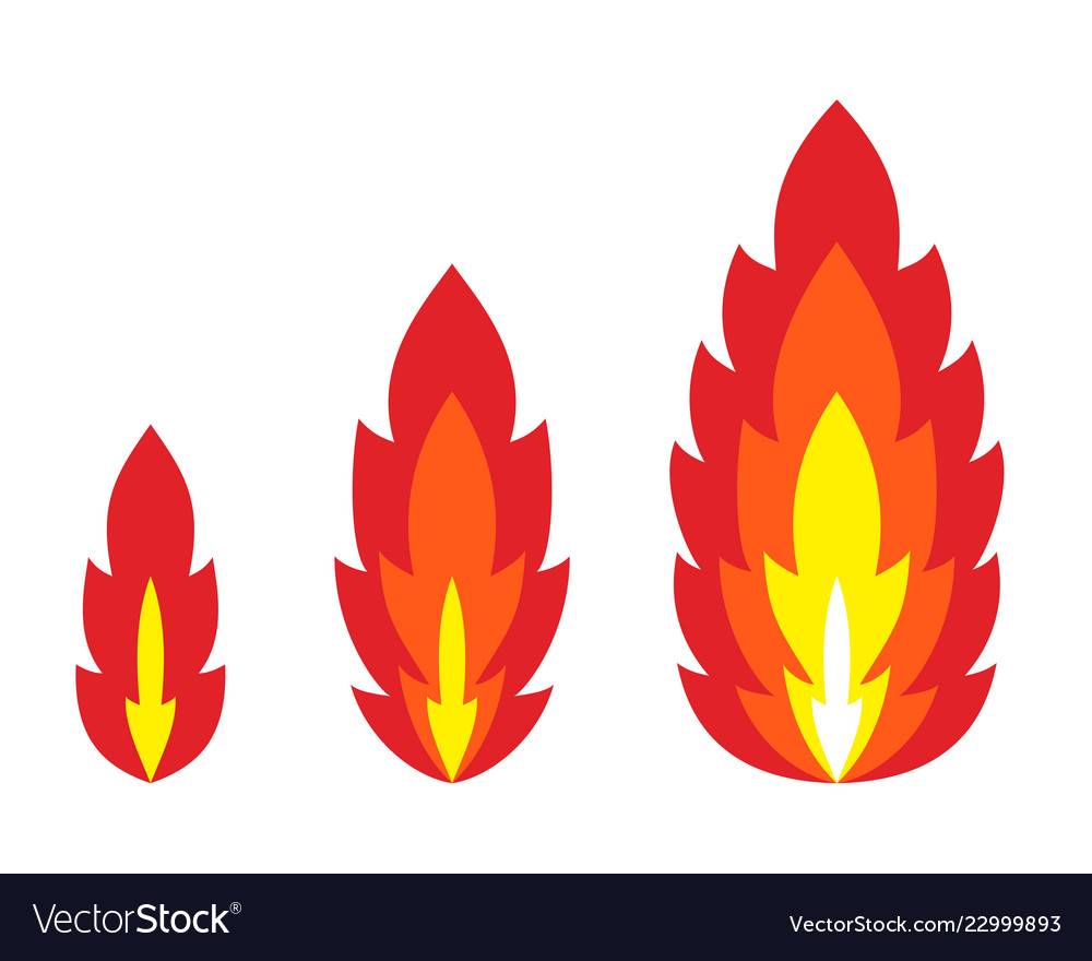 Flame Fire Icon Set Royalty Free Vector Image Vectorstock