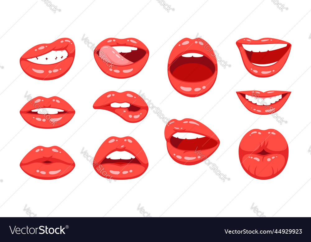 Red Female Lips Royalty Free Vector Image VectorStock