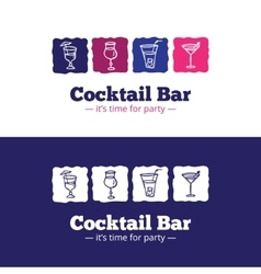 Bar Night Club Logo Design Concept Template Vector Image