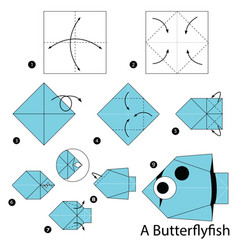 Step Instructions How To Make Origami A Mouse Vector Image