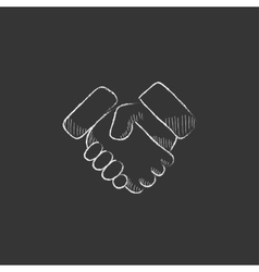 Handshake Hand Drawn Sketch Icon Royalty Free Vector Image