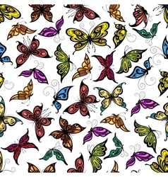 Repeat Seamless Pattern Of Butterflies Royalty Free Vector