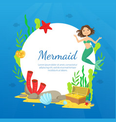 The Mermaid Sits On A Rock And Combs Royalty Free Vector