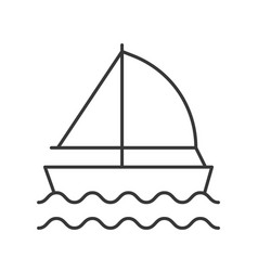 Sail Ship Outline Icon On White Background Vector Image