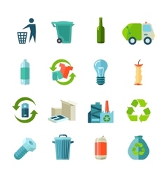 Recycling And Waste Reduction Icons Set Royalty Free Vector