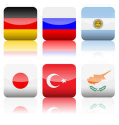 National Flags Square Icon Set Royalty Free Vector Image