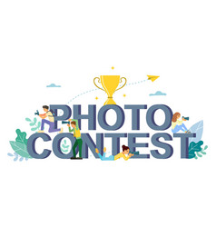 Selfie Contest Poster Flat Style Design Royalty Free Vector