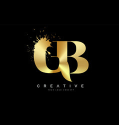 Vb V B Letter Logo With Gold Melted Metal Splash Vector Image