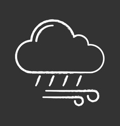 Cloudy Windy Weather Linear Icon Royalty Free Vector Image