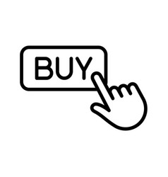 Hand Click Buy Button Icon Click On Buy Pictogram Vector Image