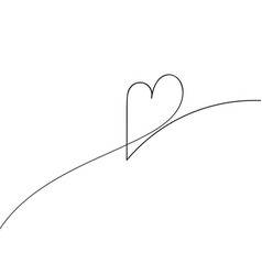 Heart Line Divider Love Symbol Continuous One Vector Image