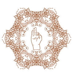 Element Yoga Jnana Mudra Hands With Mehendi Vector Image