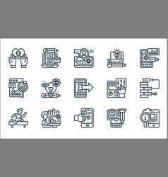 Digital Transformation Line Icons Linear Set Vector Image