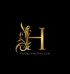 Classy Gold Elegant Letter M Graceful Style Vector Image