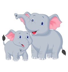 Mom And Baby Elephant Cartoon