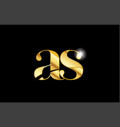 Alphabet Letter S Gold Golden Metal Metallic Logo Vector Image