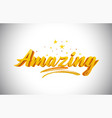 Amazing Golden Yellow Word Text With Handwritten Vector Image