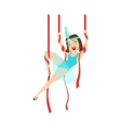 Circus Air Gymnast Performing With Ribbons Vector Image