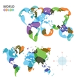 Colored World Map Political Maps Colourful World Vector Image