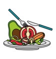 Healthy Food Fresh Royalty Free Vector Image Vectorstock