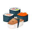 Sushi Japanese Cuisine Traditional Food Flat Vector Image