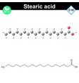 Stearic Fatty Acid Atomic Structure Royalty Free Vector