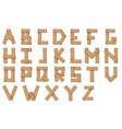 Wood Tree Texture Font Alphabet Royalty Free Vector Image