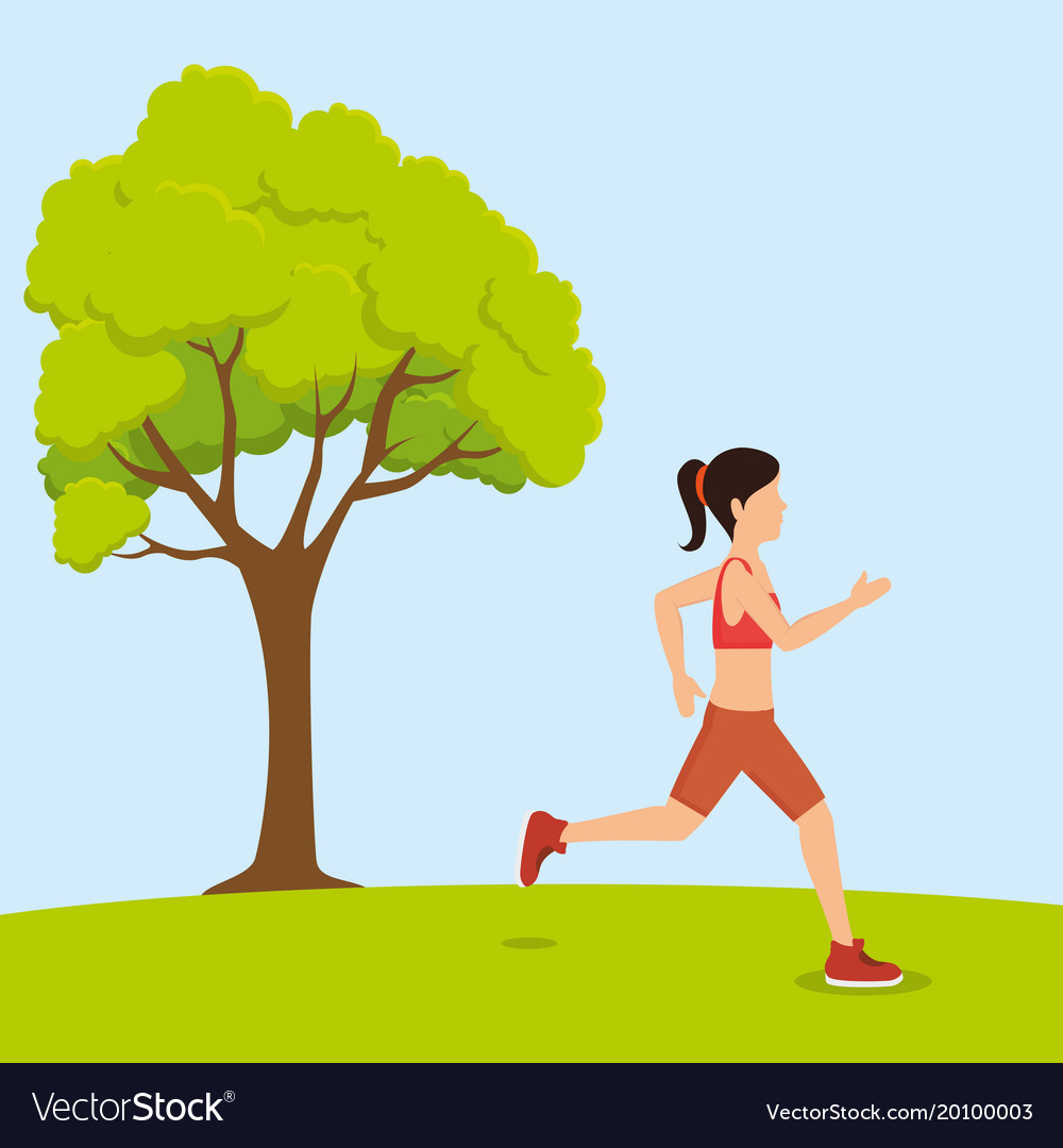 Athlete female working out character Royalty Free Vector