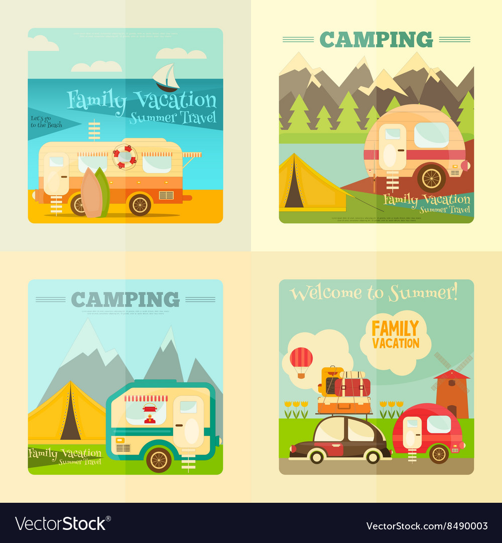 Caravan set Royalty Free Vector Image - VectorStock