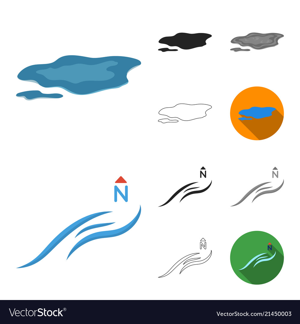 Different weather cartoonblackflatmonochrome Vector Image