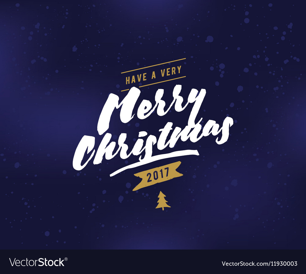 Merry Christmas Typographic Emblems Set Royalty Free Vector