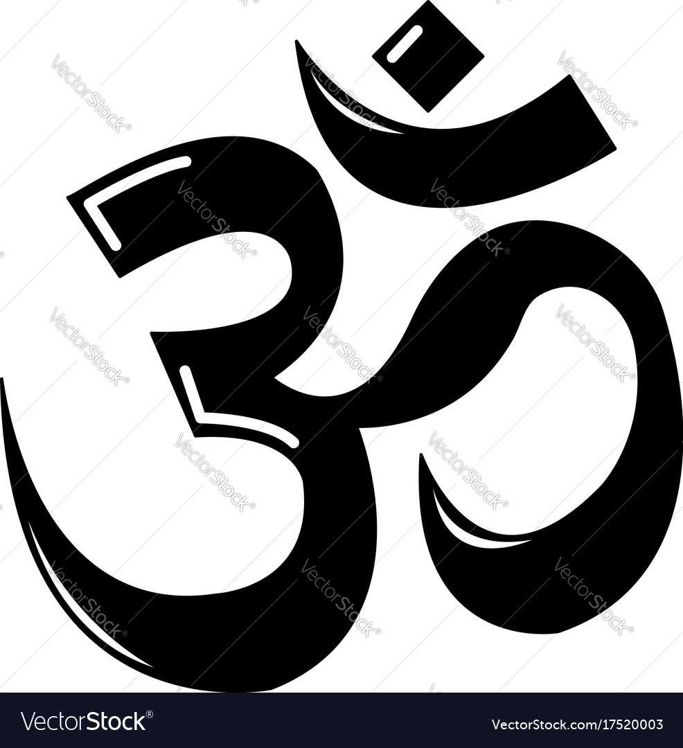 Om symbol hinduism icon simple style Royalty Free Vector