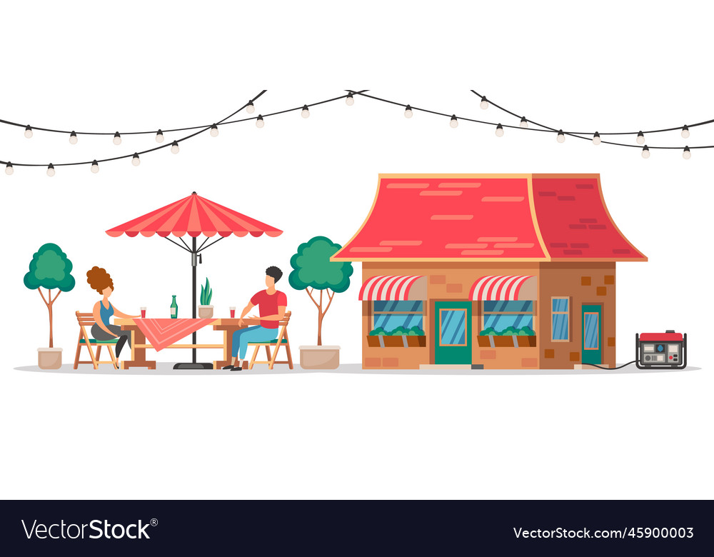 Restaurant with generator cartoon people Vector Image Restaurant with generator cartoon people Vector Image