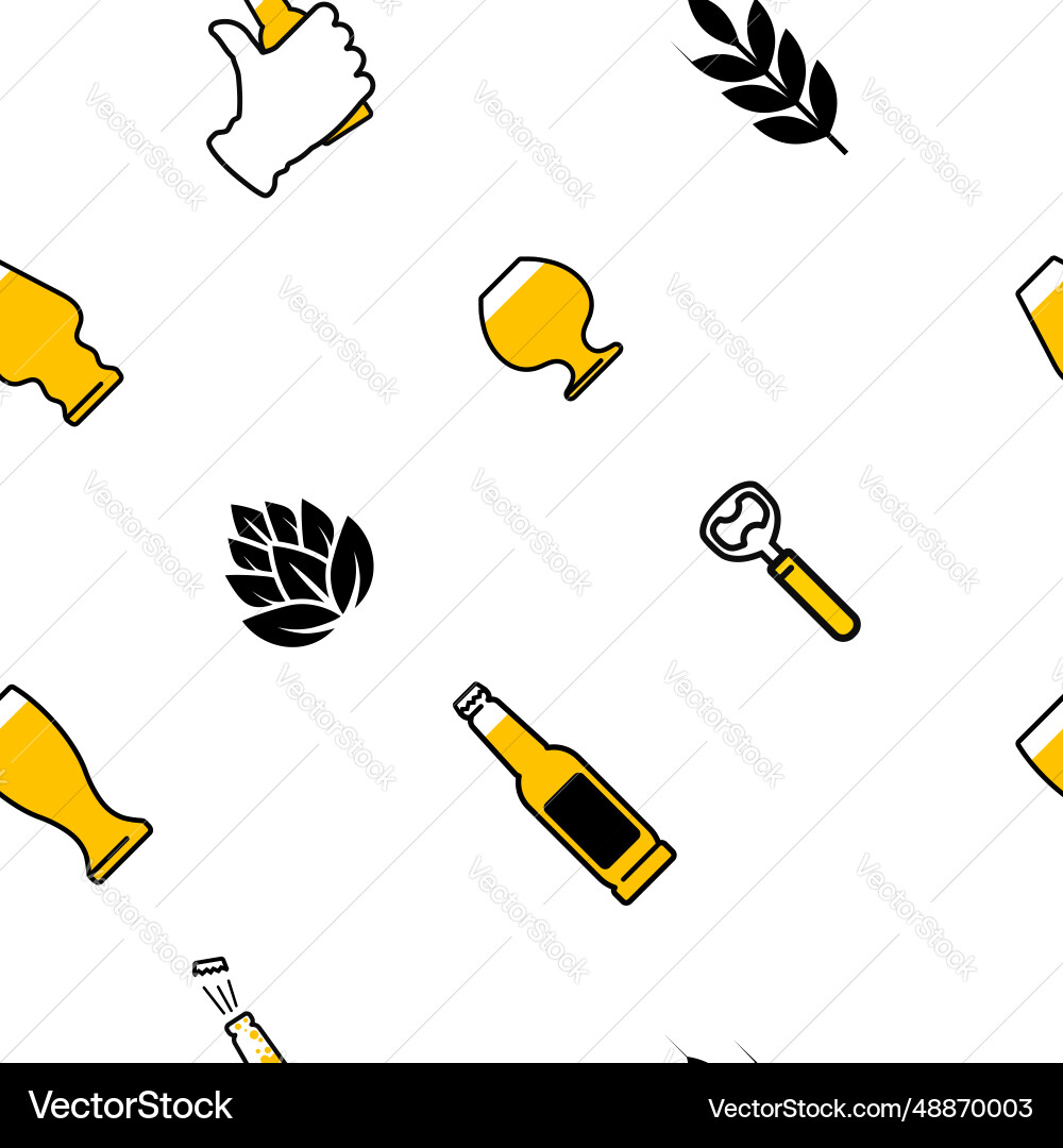 Seamless pattern design for beer store Royalty Free Vector