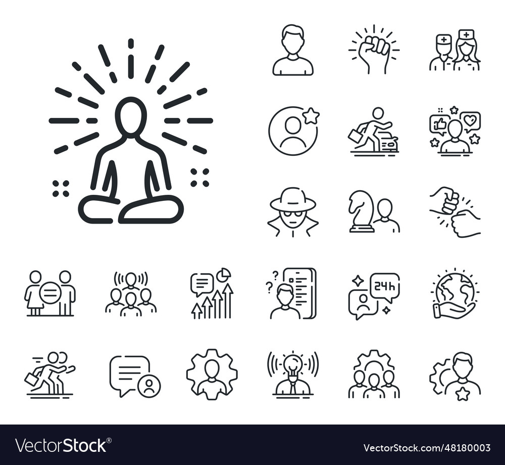 Yoga line icon meditation pose sign specialist Vector Image