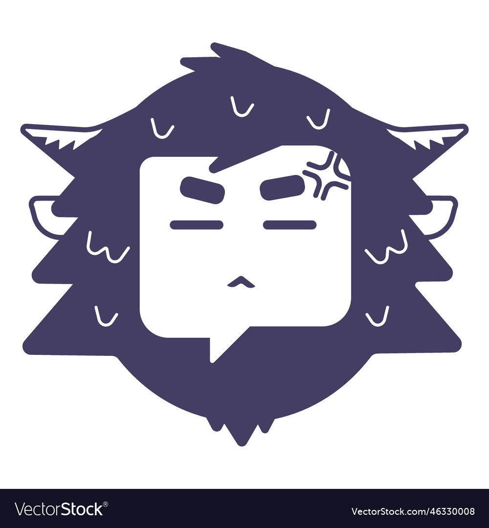 Angry yeti sticker silhouette yeti Royalty Free Vector Image