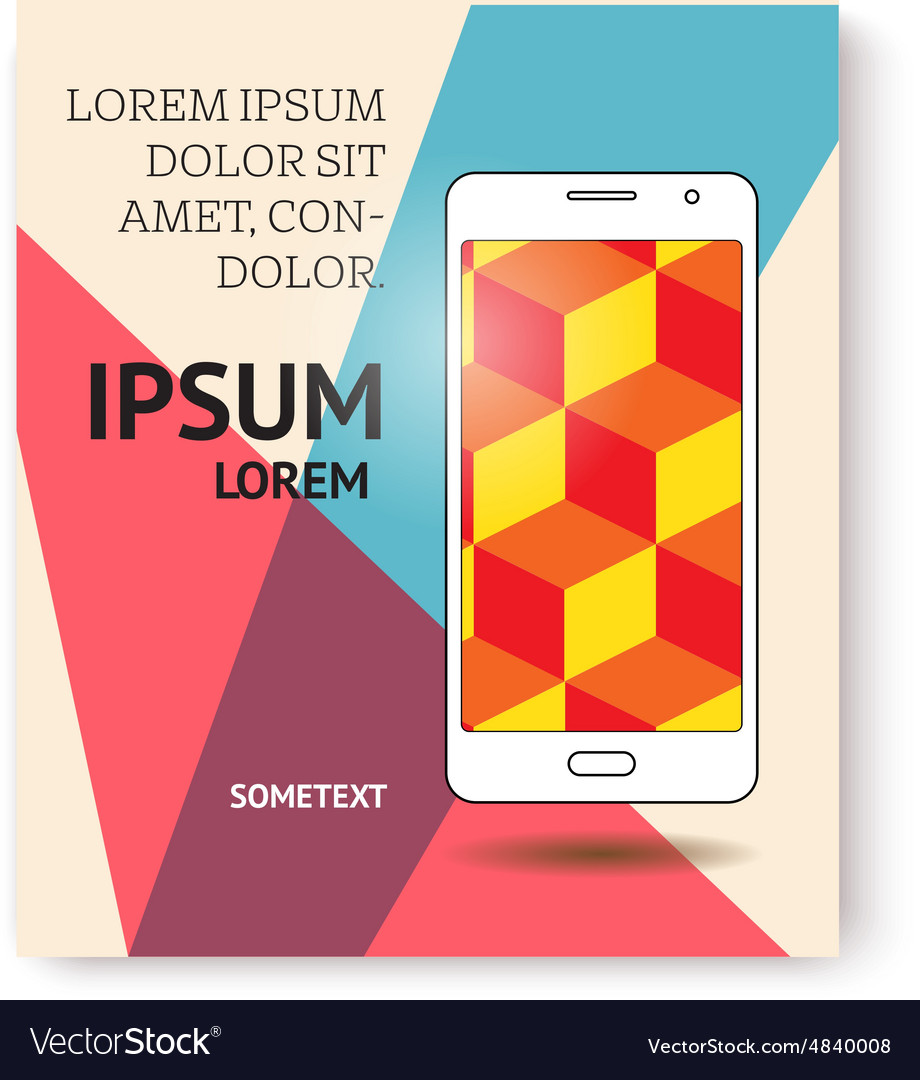 Banner Design With Mobile Phone Royalty Free Vector Image