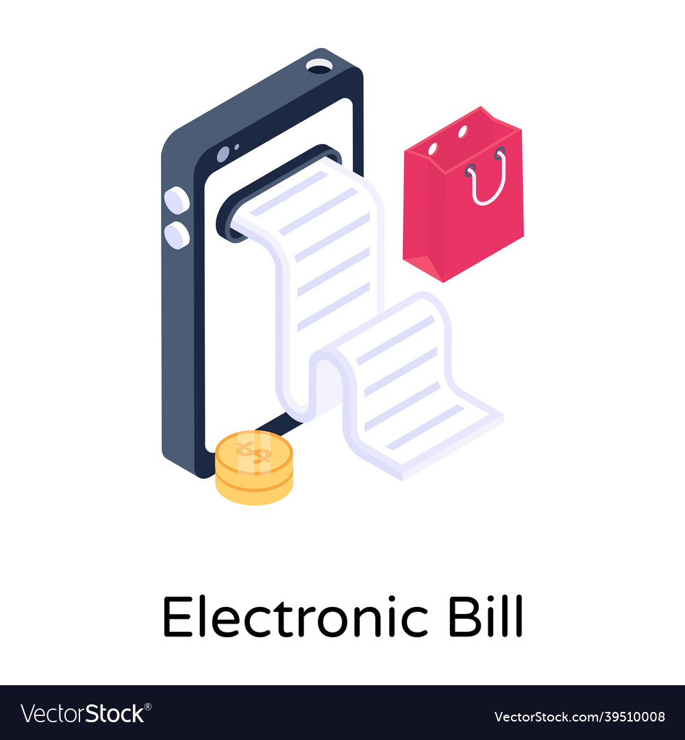 Electronic bill Royalty Free Vector Image VectorStock