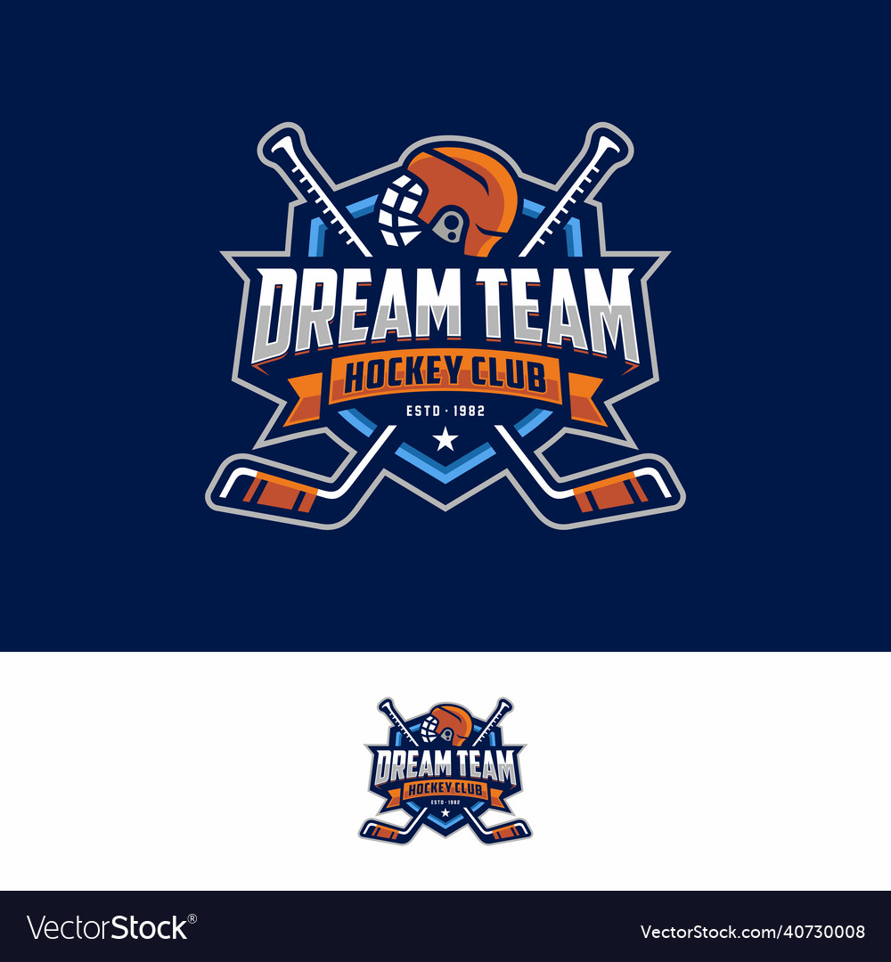 Hockey logo and badge on dark background