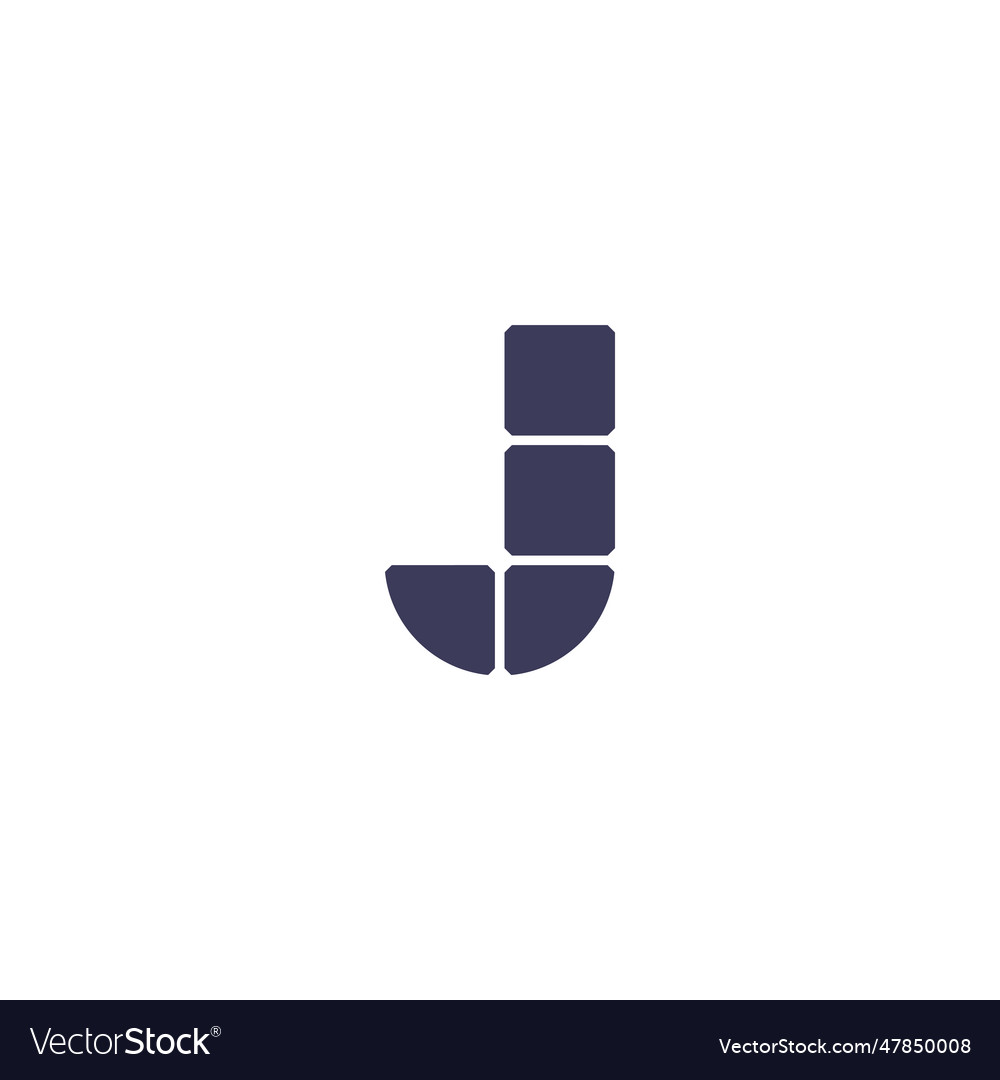 Letter j solar panel logo design Royalty Free Vector Image