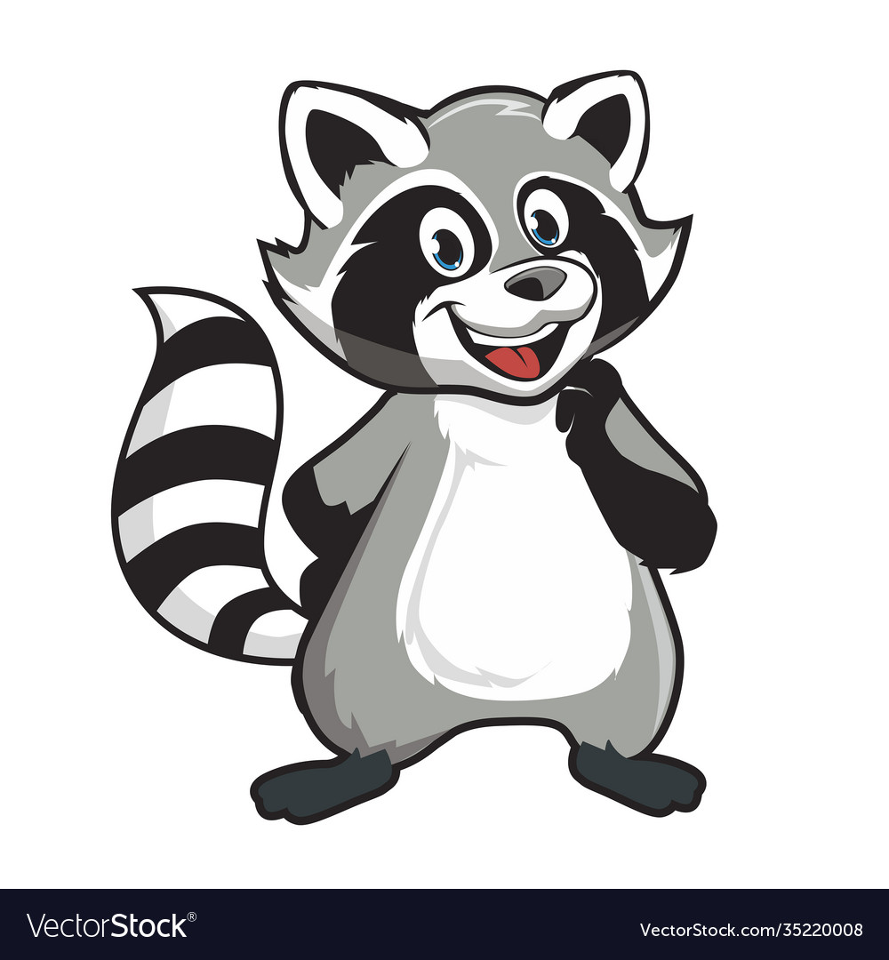 Raccoon animal mascot cartoon Royalty Free Vector Image