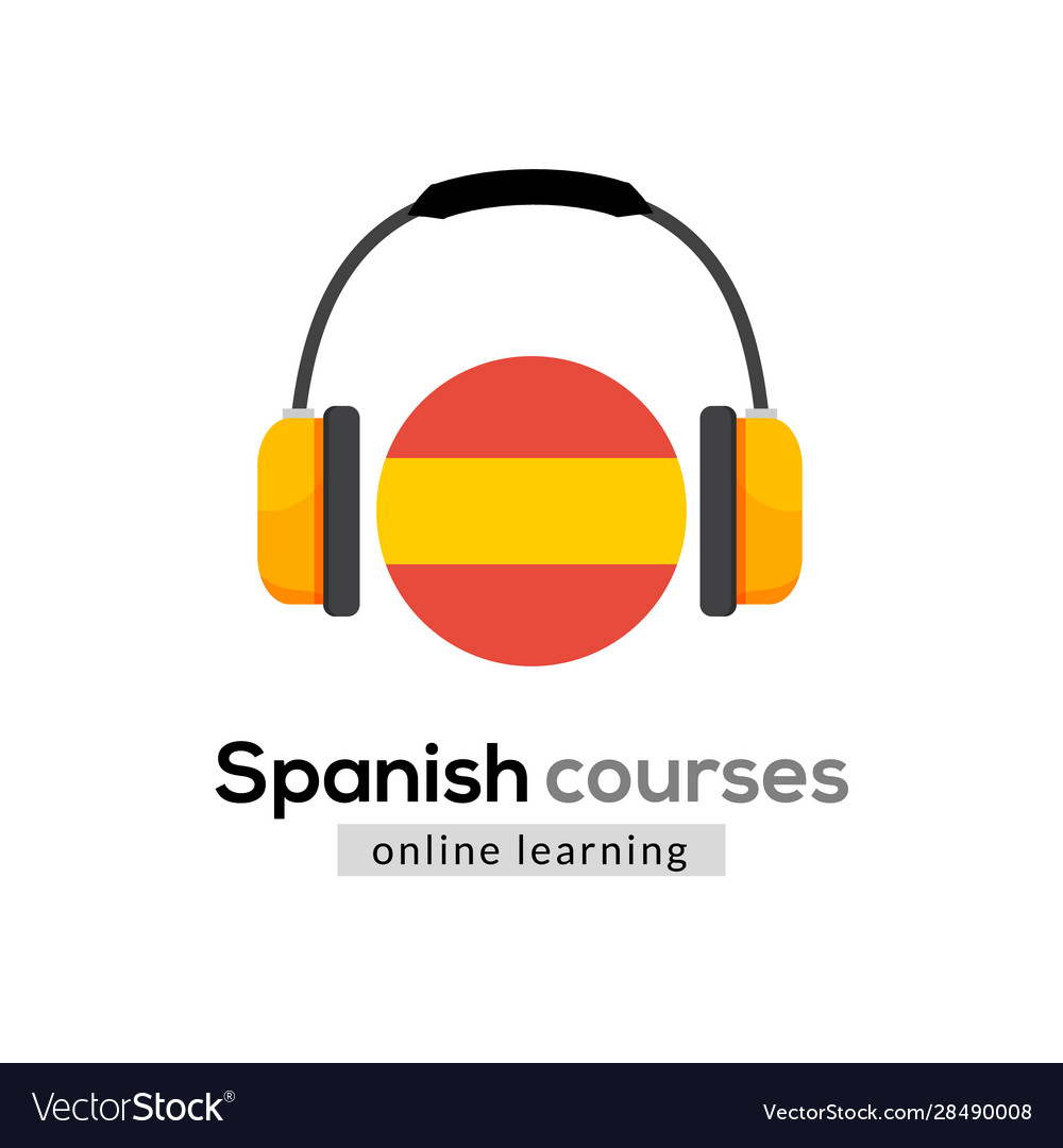Spanish language learning logo icon with Vector Image