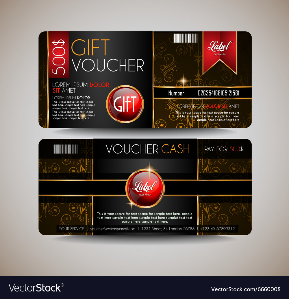 Voucher gift card layout template for your Vector Image