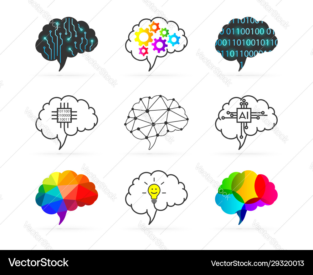 Brain concepts set Royalty Free Vector Image - VectorStock