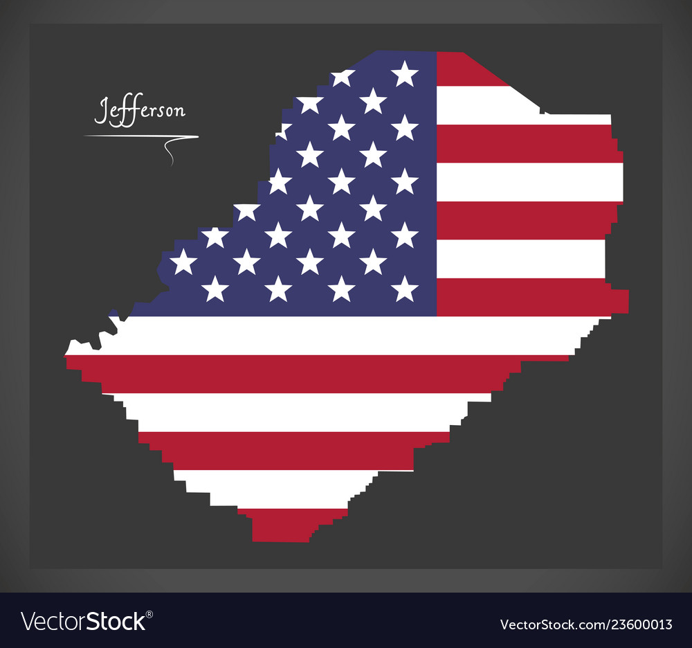 Jefferson county map of alabama usa with american Vector Image