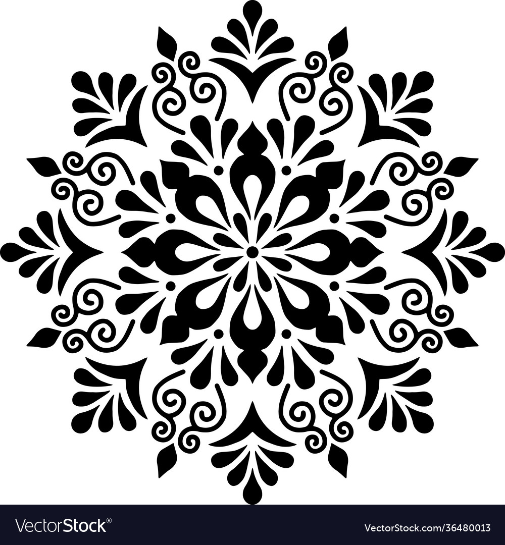 Mandala pattern stencil doodles sketch Royalty Free Vector